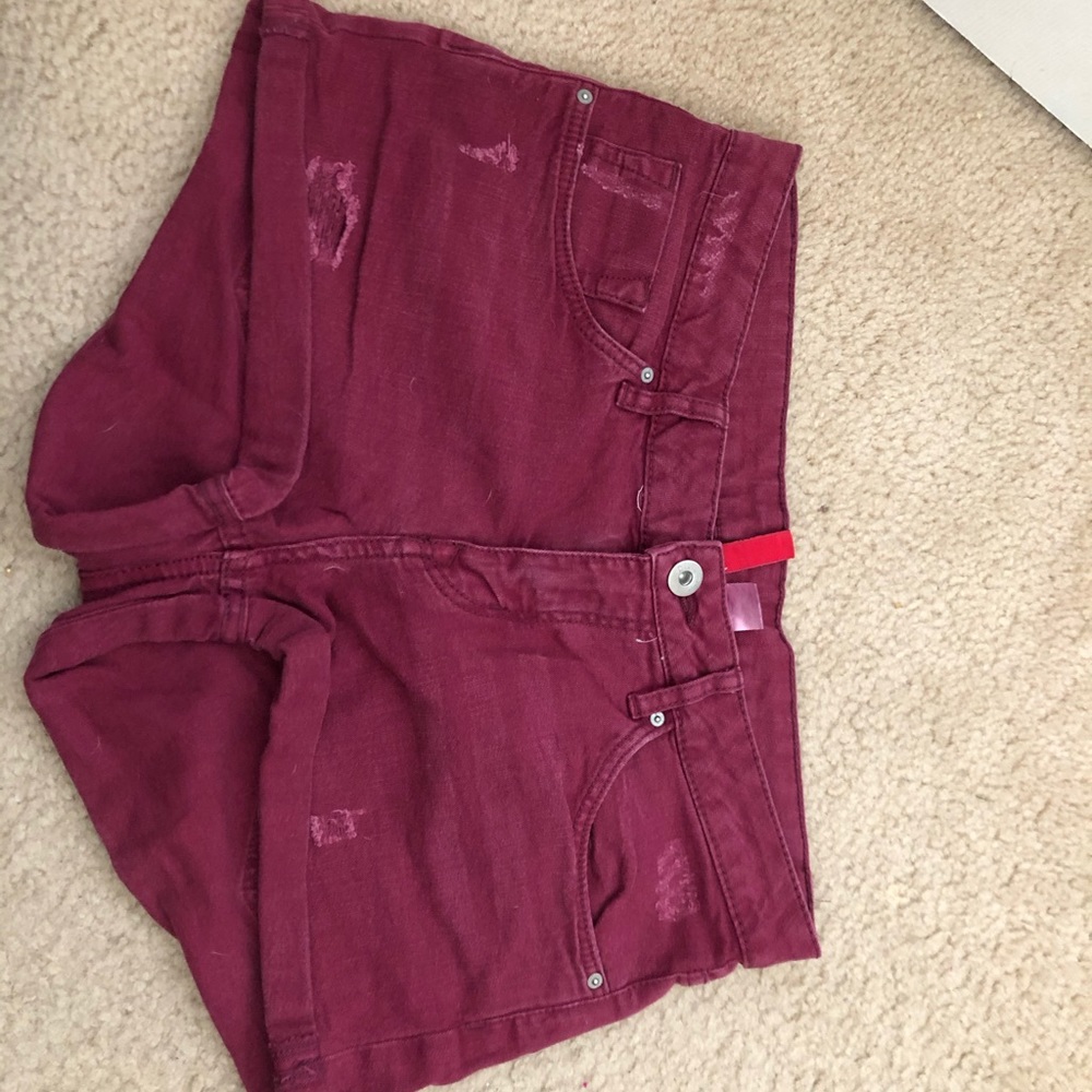 Burgundy shorts